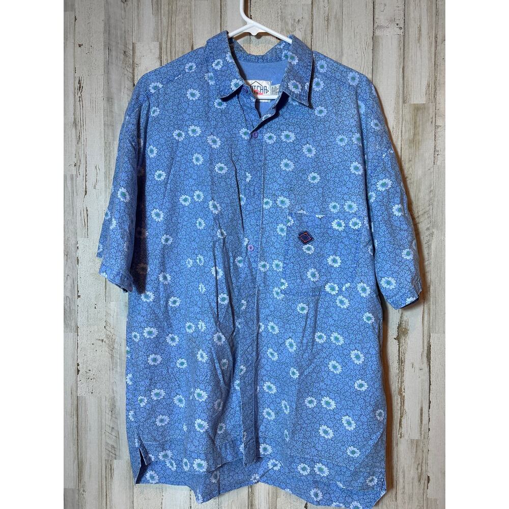Mens Gotcha Vintage Hawaiian Button Down‎ Shirt Small
